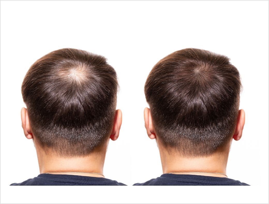 頭頂部の薄毛（つむじハゲ）が改善したAGA治療のビフォーアフター症例写真